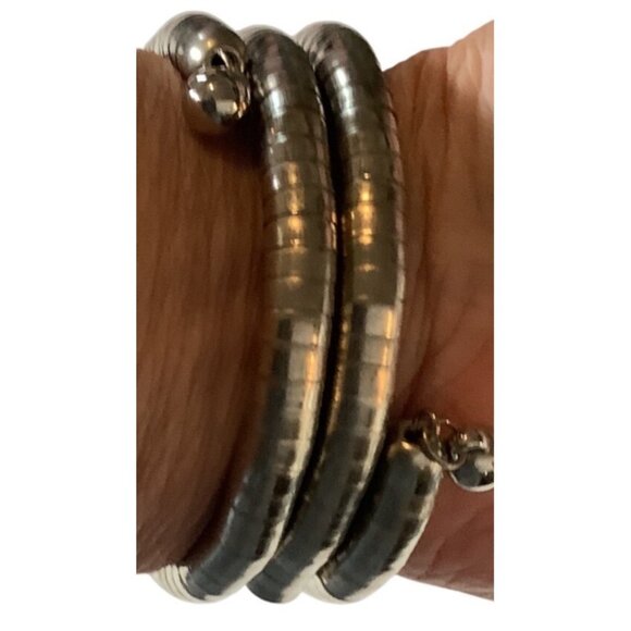 Silvertone & Faux Turquoise Bracelets Set - Picture 5 of 7